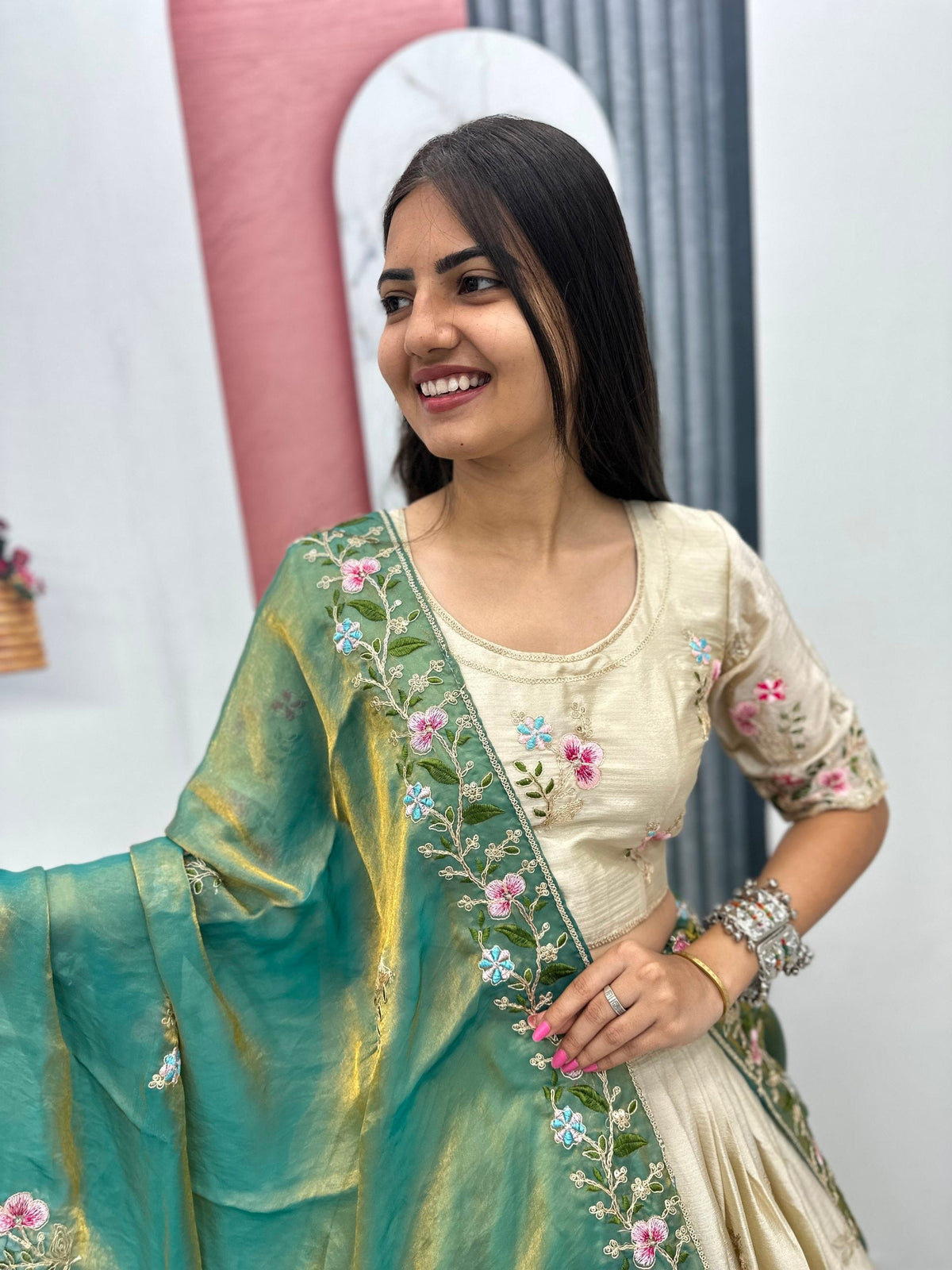 Aaradhya Chinon Heavy Embroidery Lehenga Choli