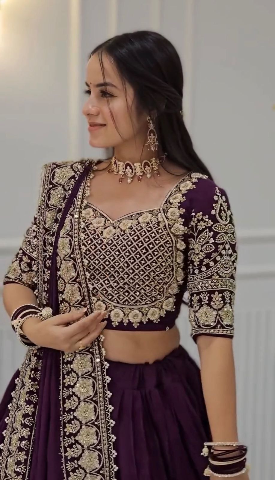 Pranika Chinon Heavy Embroidery Lehenga Choli