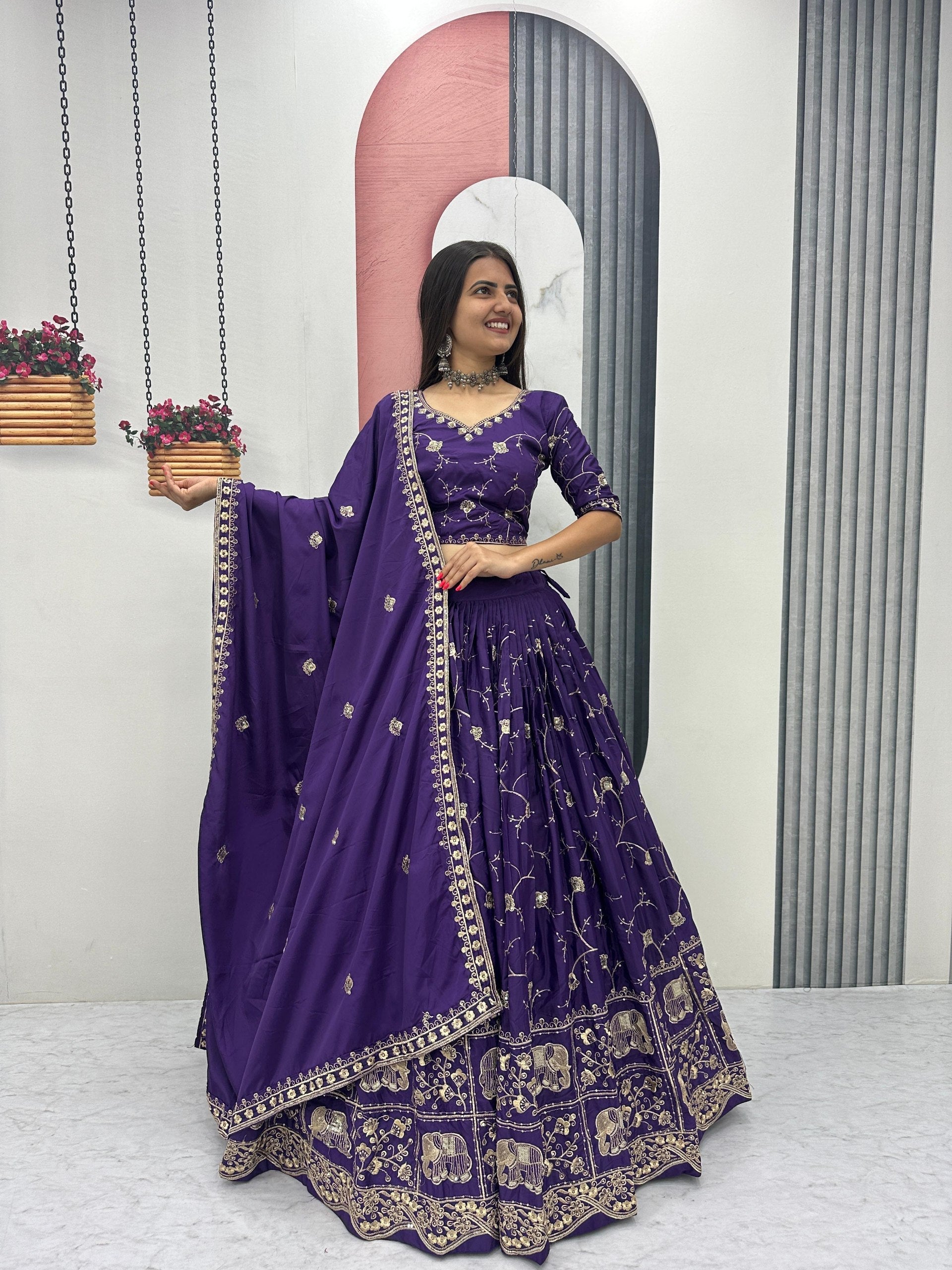 Mahira Crepe Silk Heavy Embroidery Lehenga Choli