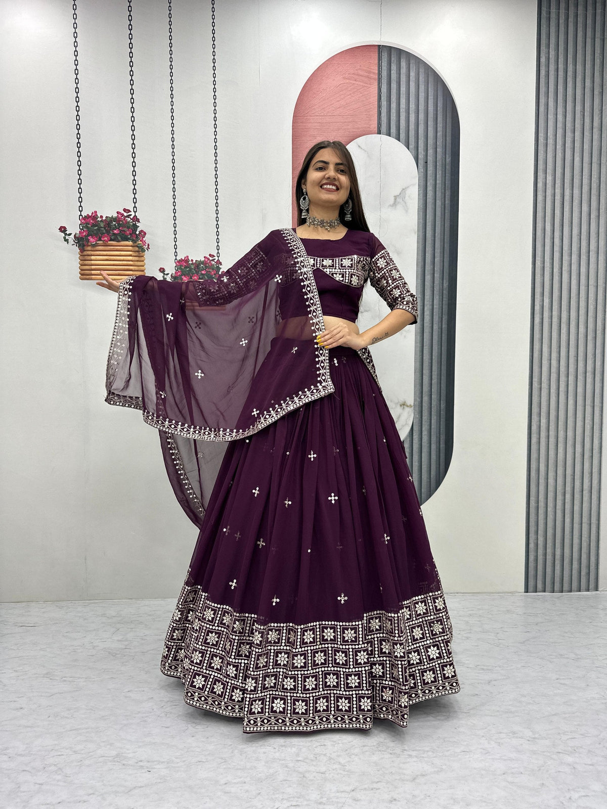 Anvika Fox Georgette Heavy Embroidery Lehenga Choli