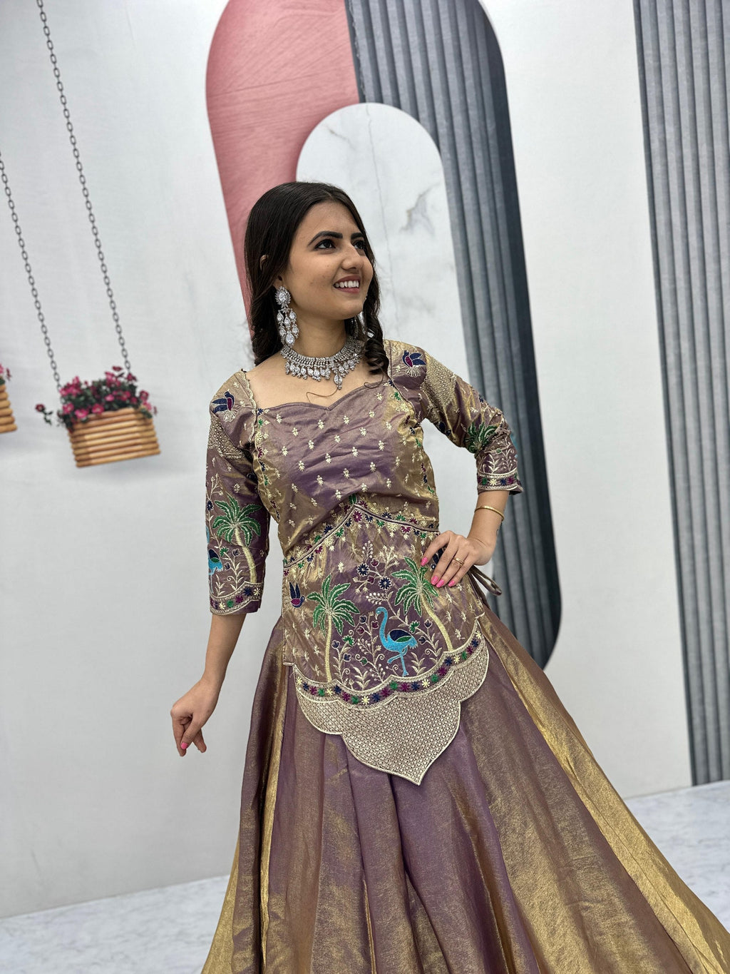 Kiara Pure Silk Satin Heavy Embroidery Lehenga Choli