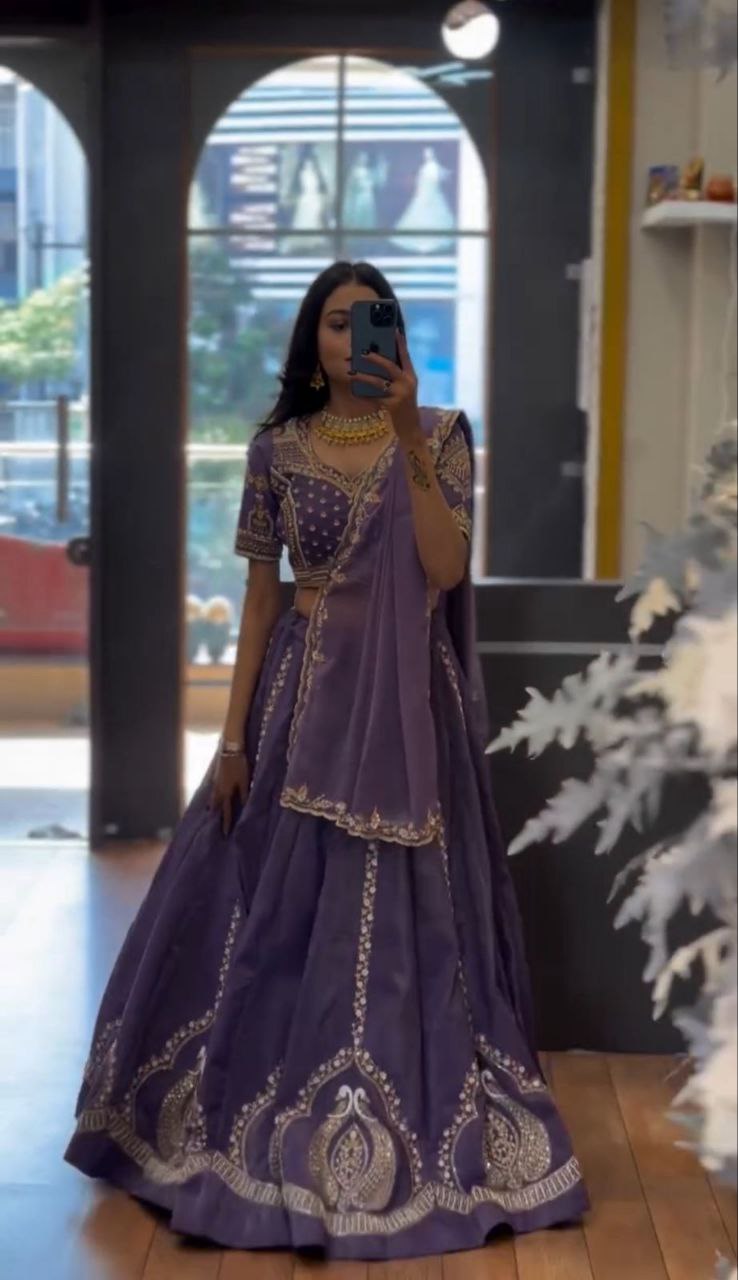 Vyanika Chinon Embroidery Lehenga Choli