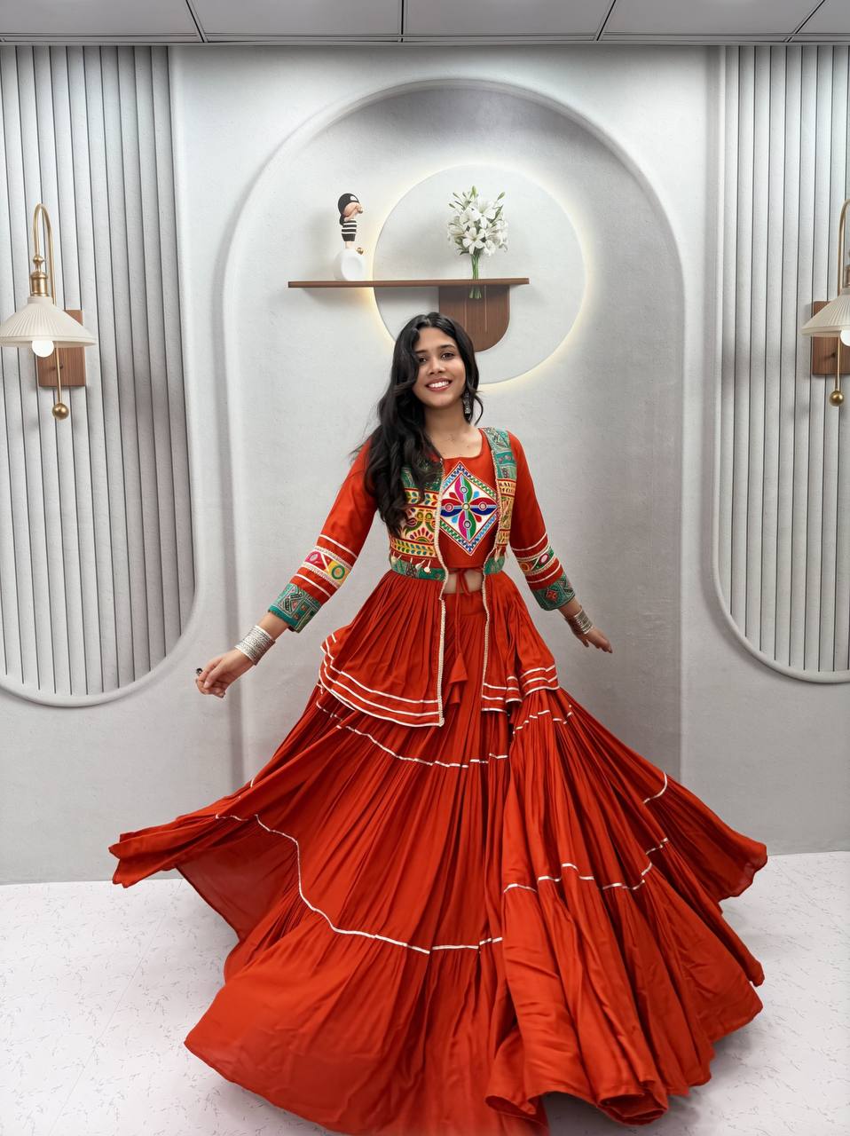 Mrinaya Pure Cotton Gamthi Lehenga Choli