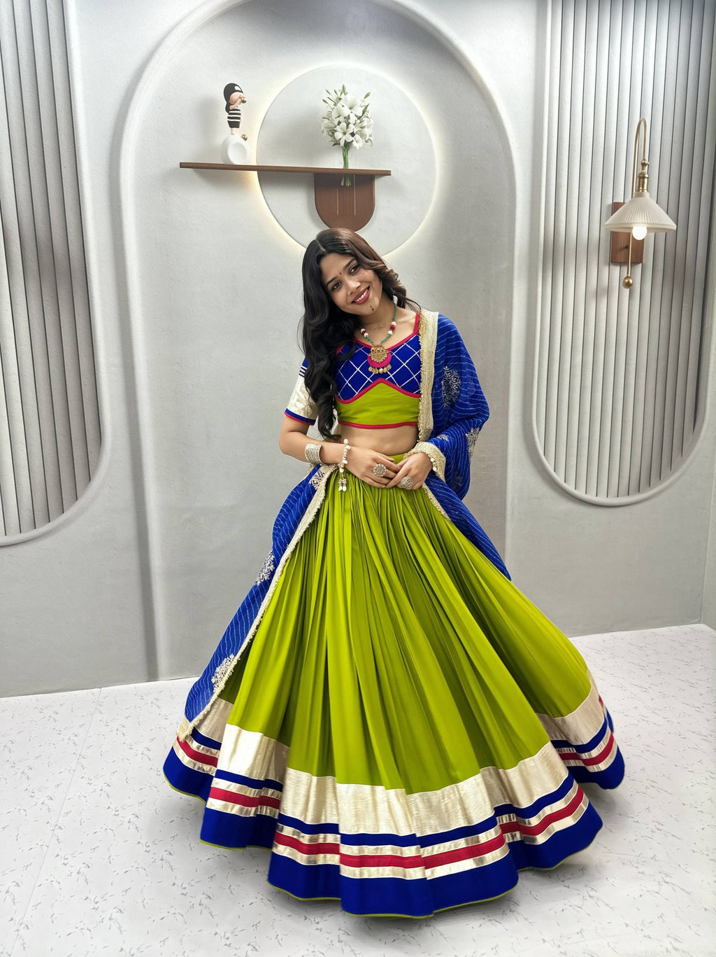 Harini Pure Cotton Heavy Ribbon Work Lehenga Choli
