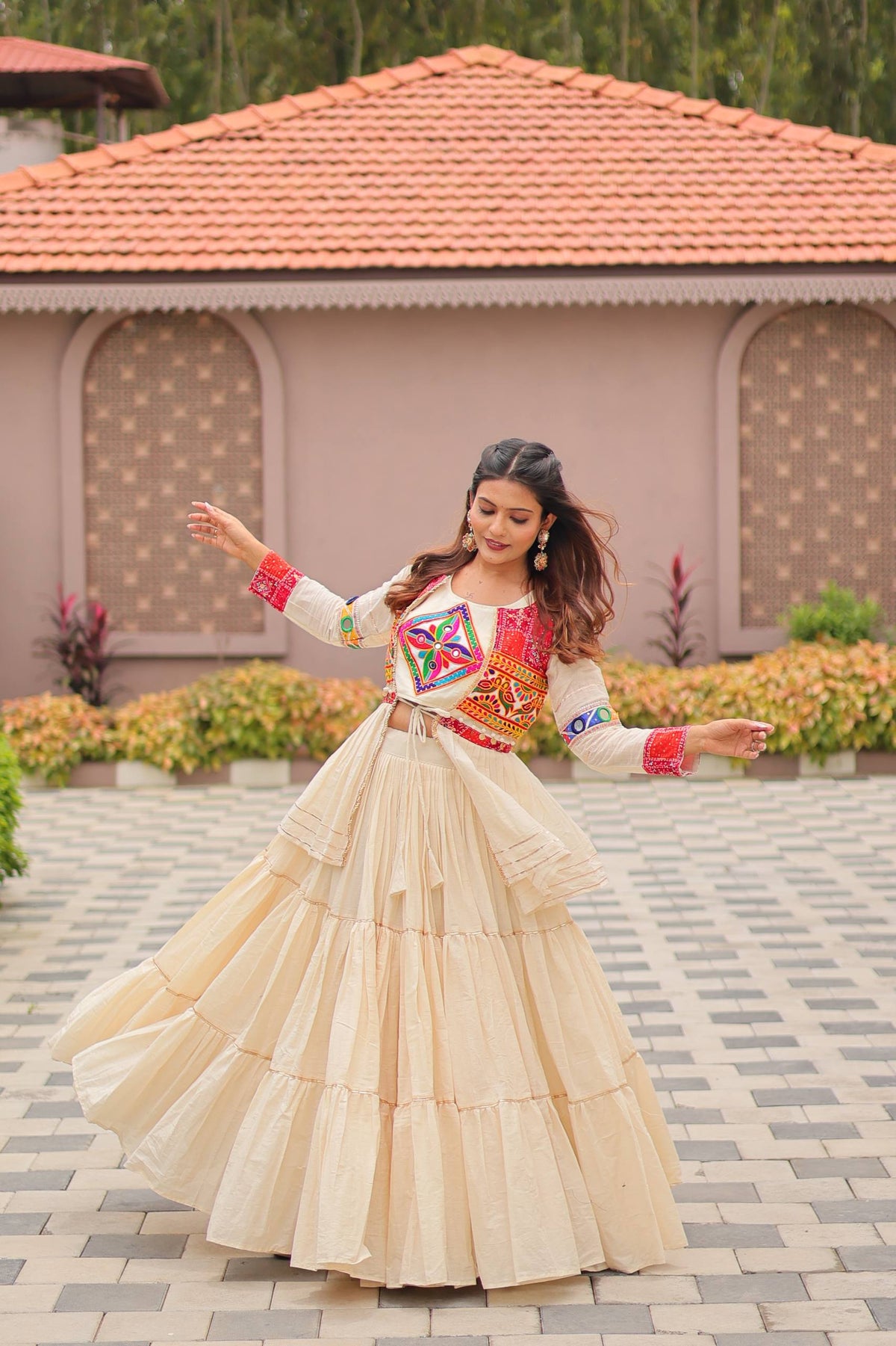 Anamika Pure Cotton Gamthi Work Lehenga Choli
