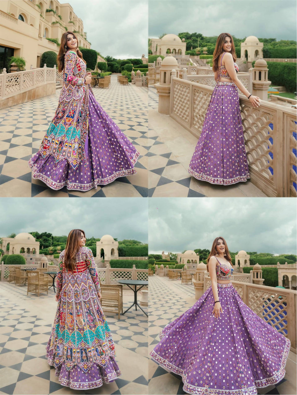 NAQOOSH DIGITAL PRINT REAL MIRROR WORK LEHENGA WITH KOTI