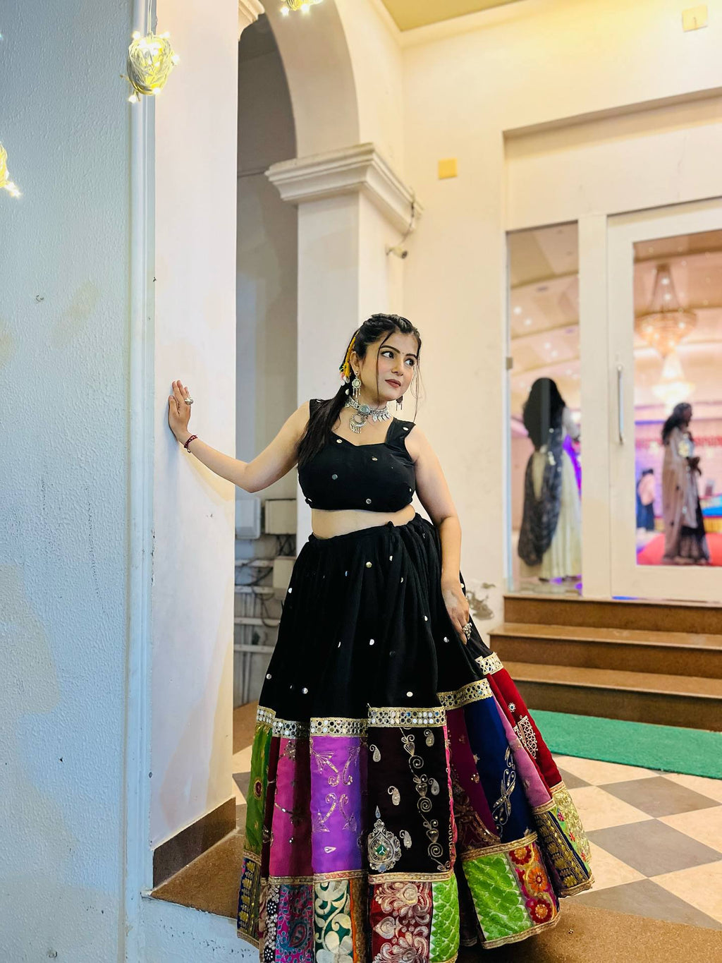 FREYA MIRROR WORK LEHENGA WITH KOTI