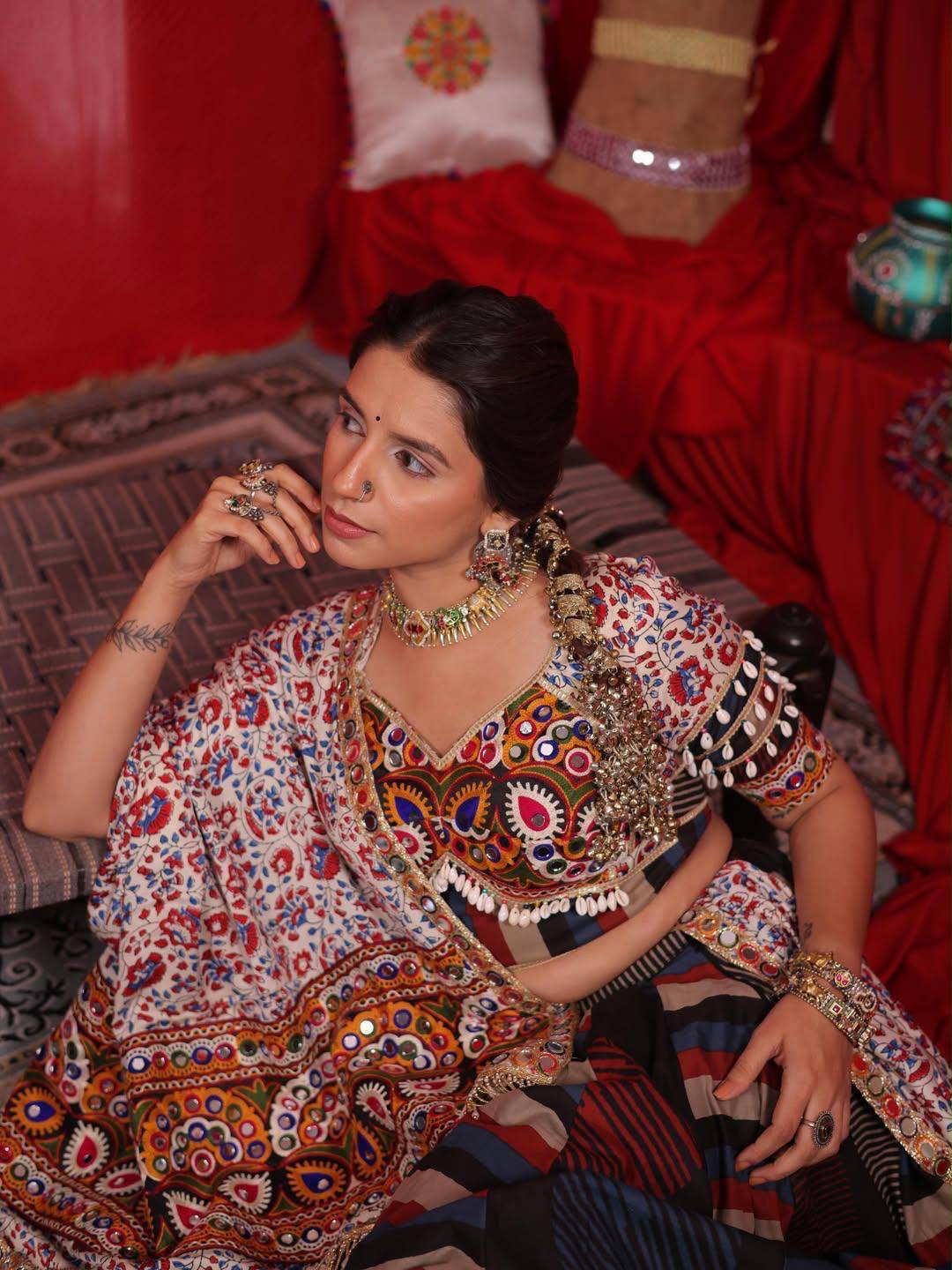 Vareesha Mirror Work Lehenga Choli