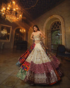 Multi Color Digital Print with Mirror Work Designer Lehenga Choli