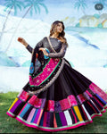 Black Mirror Work Digital Printed Navratri Lehenga Choli