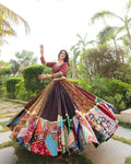 Multi Color Digital Printed Mirror Work Full Flair Navratri Lehenga Choli