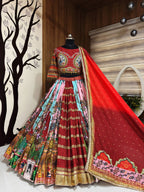 Multi Digital Printed Mirror Work Navratri Lehenga Choli