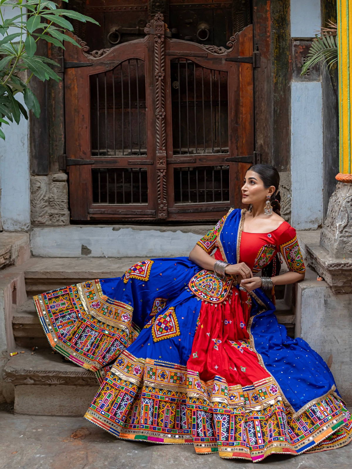 Rangoli Mirror Work Embroidered Lehenga Choli
