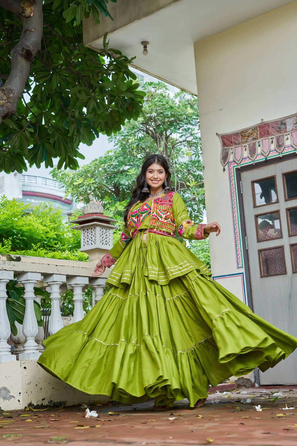 Mitali Pure Cotton Gamthi Work Lehenga Chol
