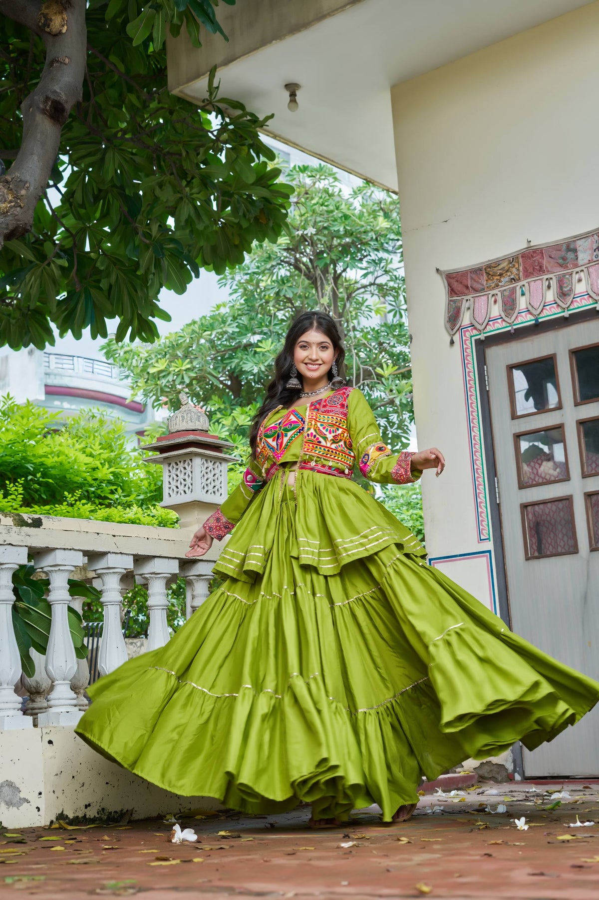 Mitali Pure Cotton Gamthi Work Lehenga Chol