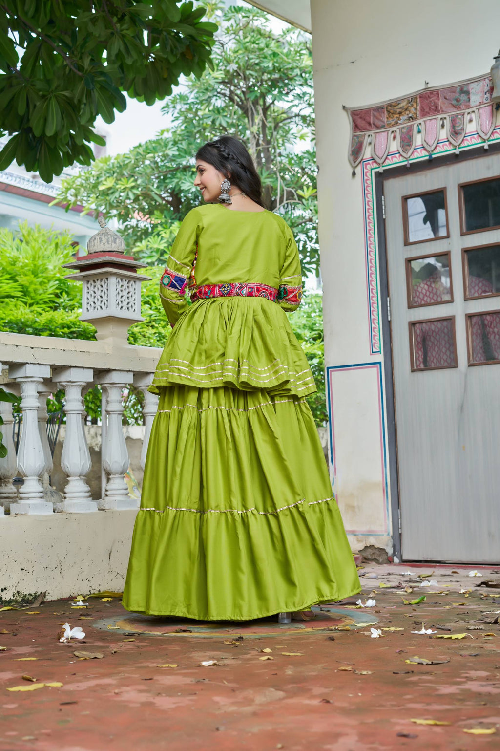Mitali Pure Cotton Gamthi Work Lehenga Chol