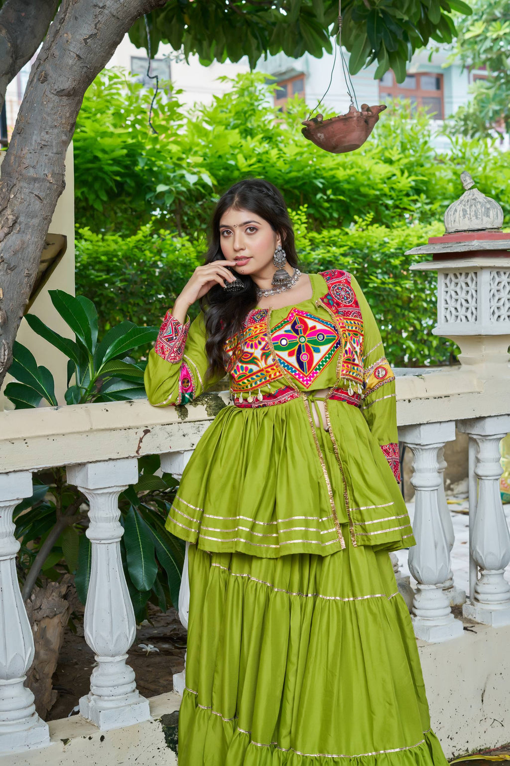 Mitali Pure Cotton Gamthi Work Lehenga Chol