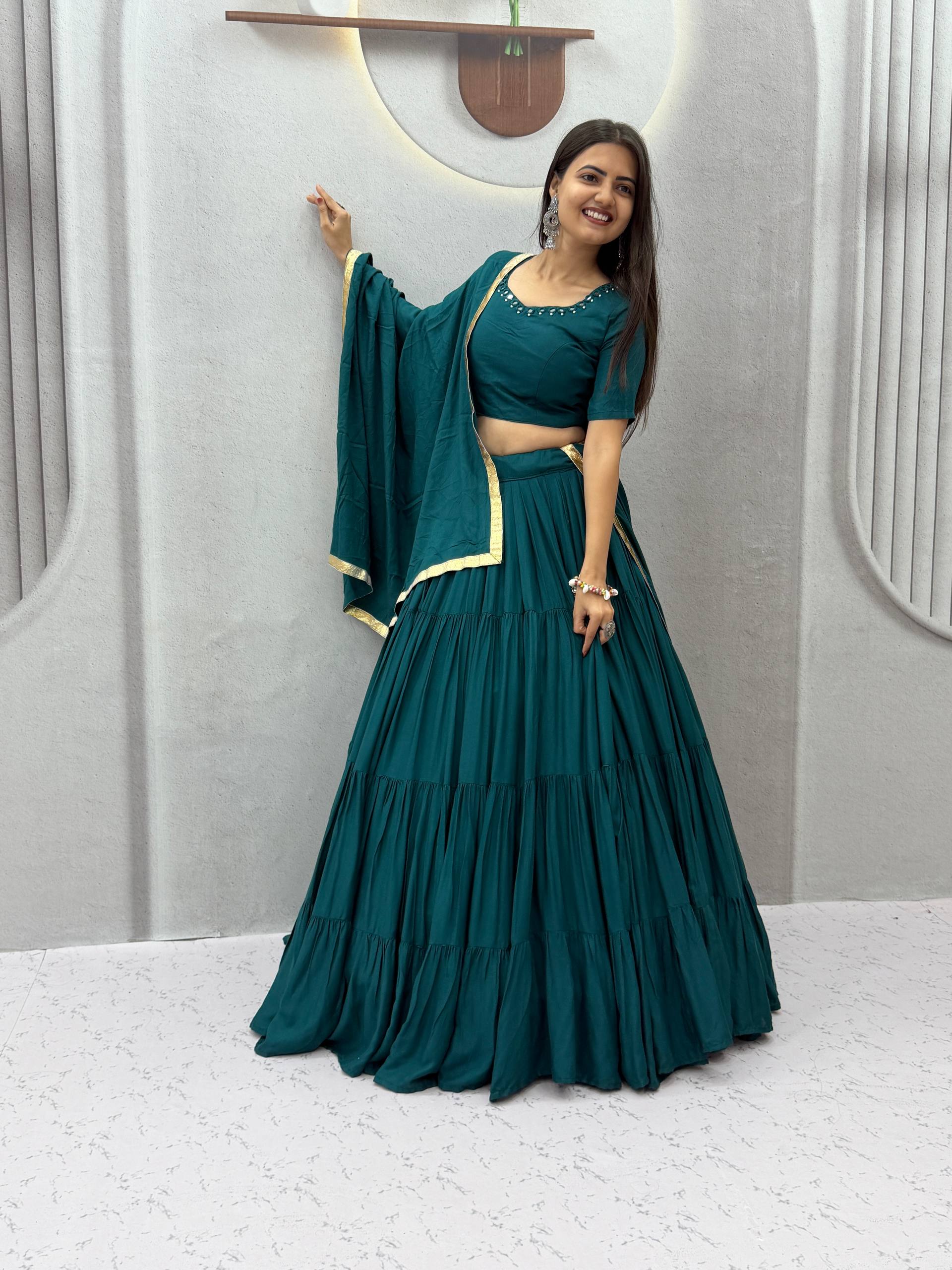 Niyara Rayon Cotton Mirror Work Lehenga Choli