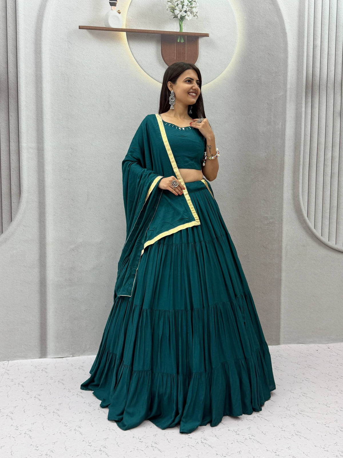 Niyara Rayon Cotton Mirror Work Lehenga Choli