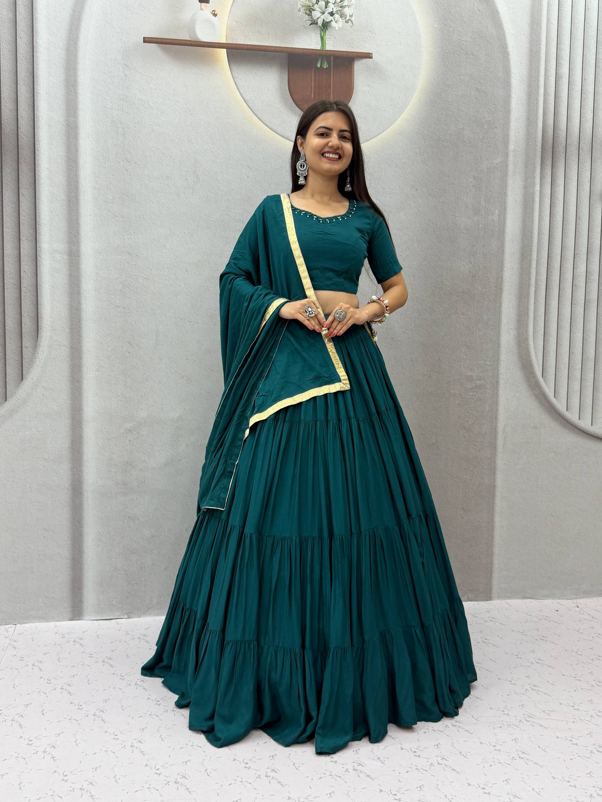 Niyara Rayon Cotton Mirror Work Lehenga Choli