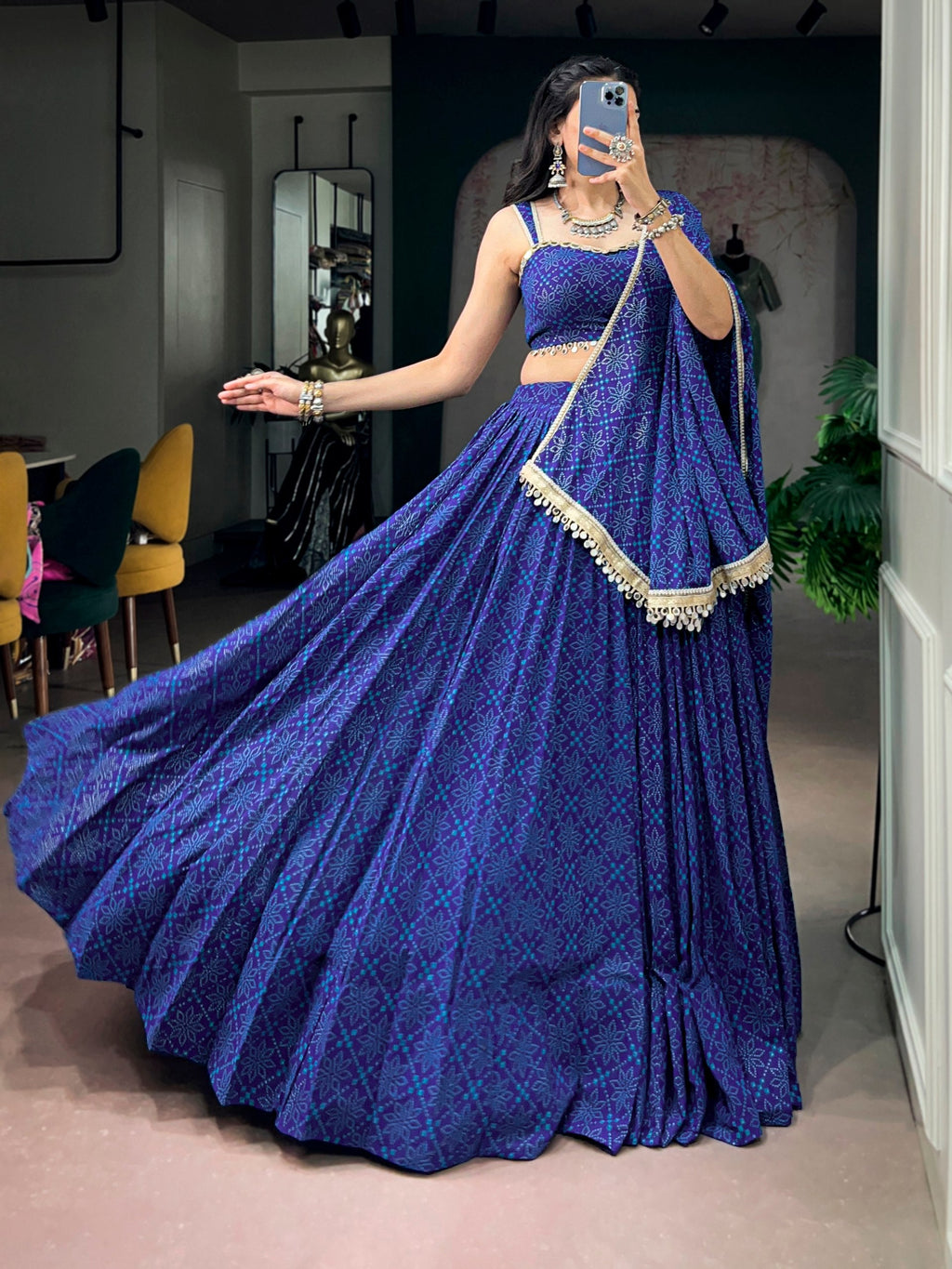 Anaya Royal Blue Georgette Lehenga