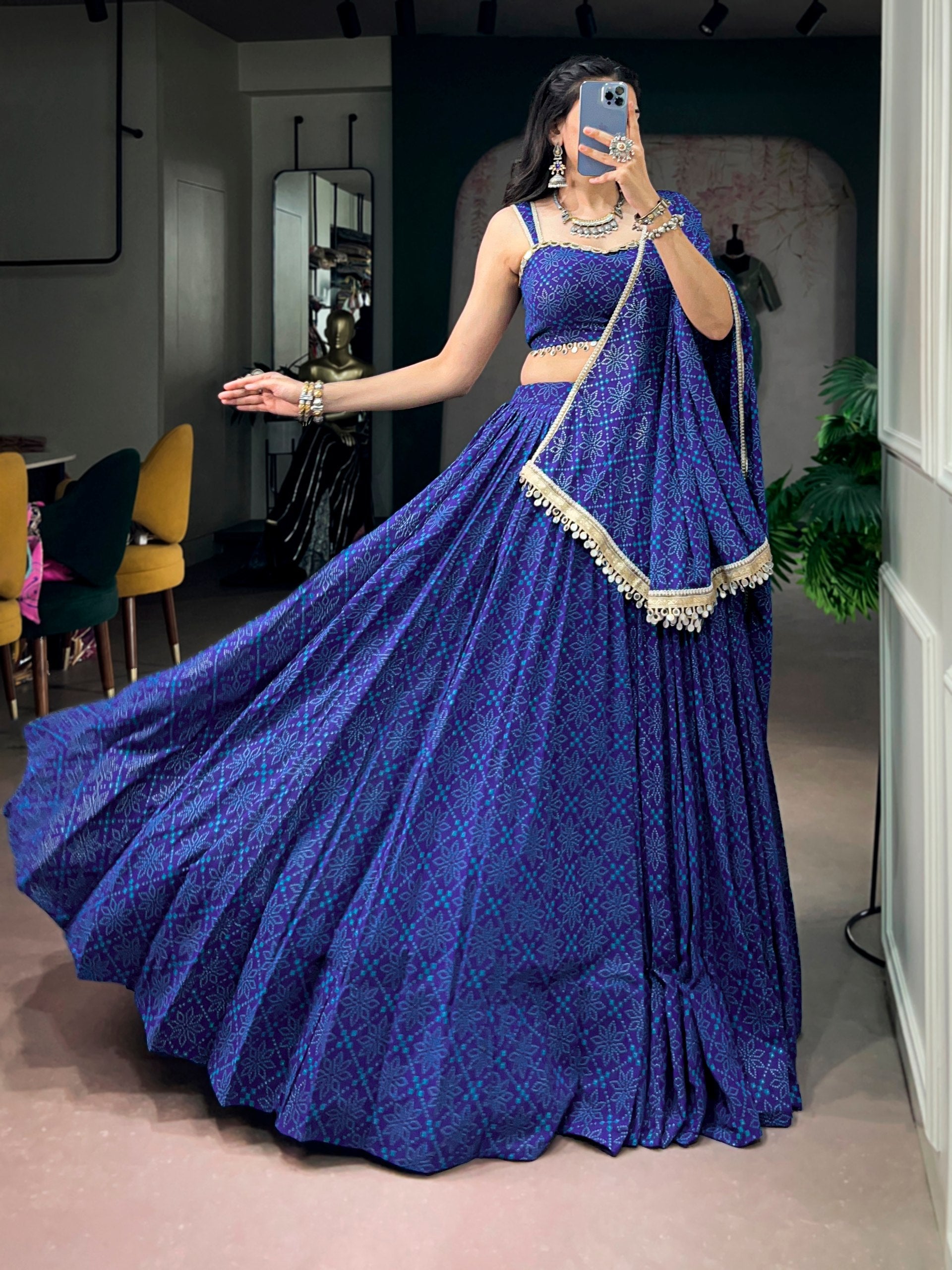 Anaya Royal Blue Georgette Lehenga