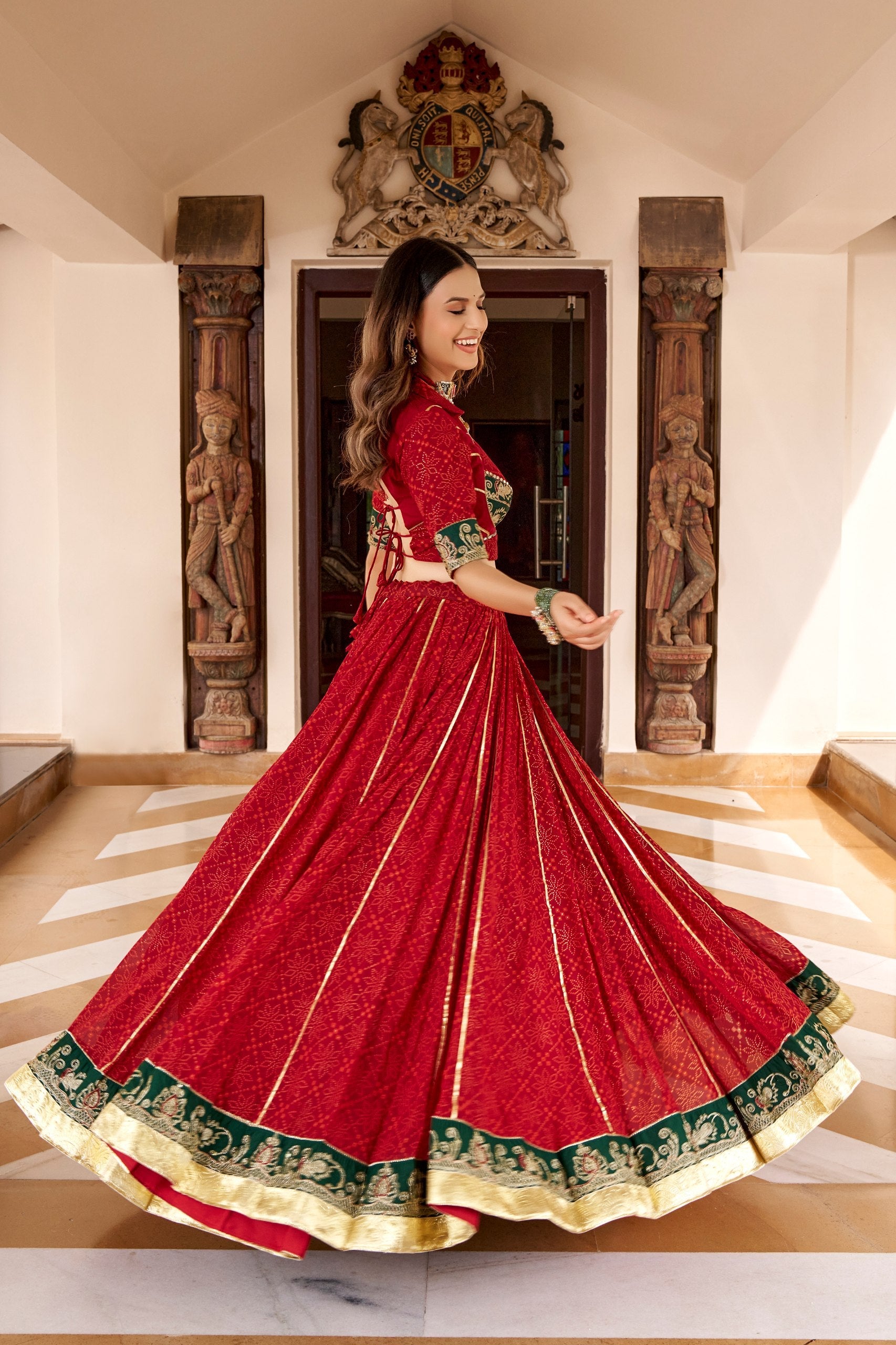 Shanaya Georgette Bandhej Lehenga Choli