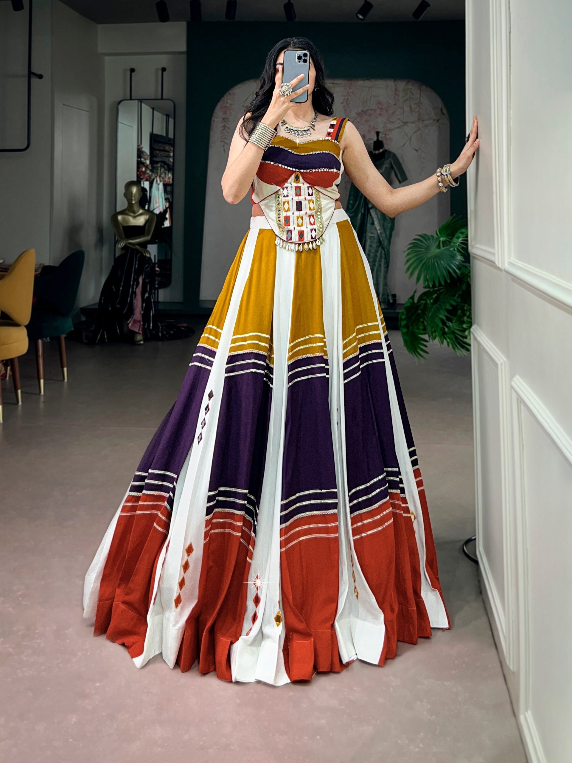 Navya Rayon Mirror Work Lehenga Choli