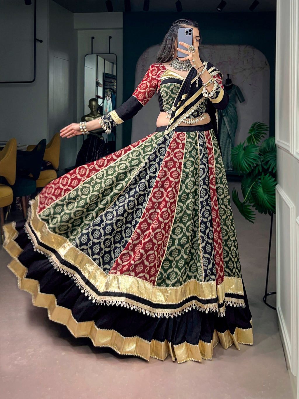Aaradhya Rayon Heritage Print Lehenga Choli