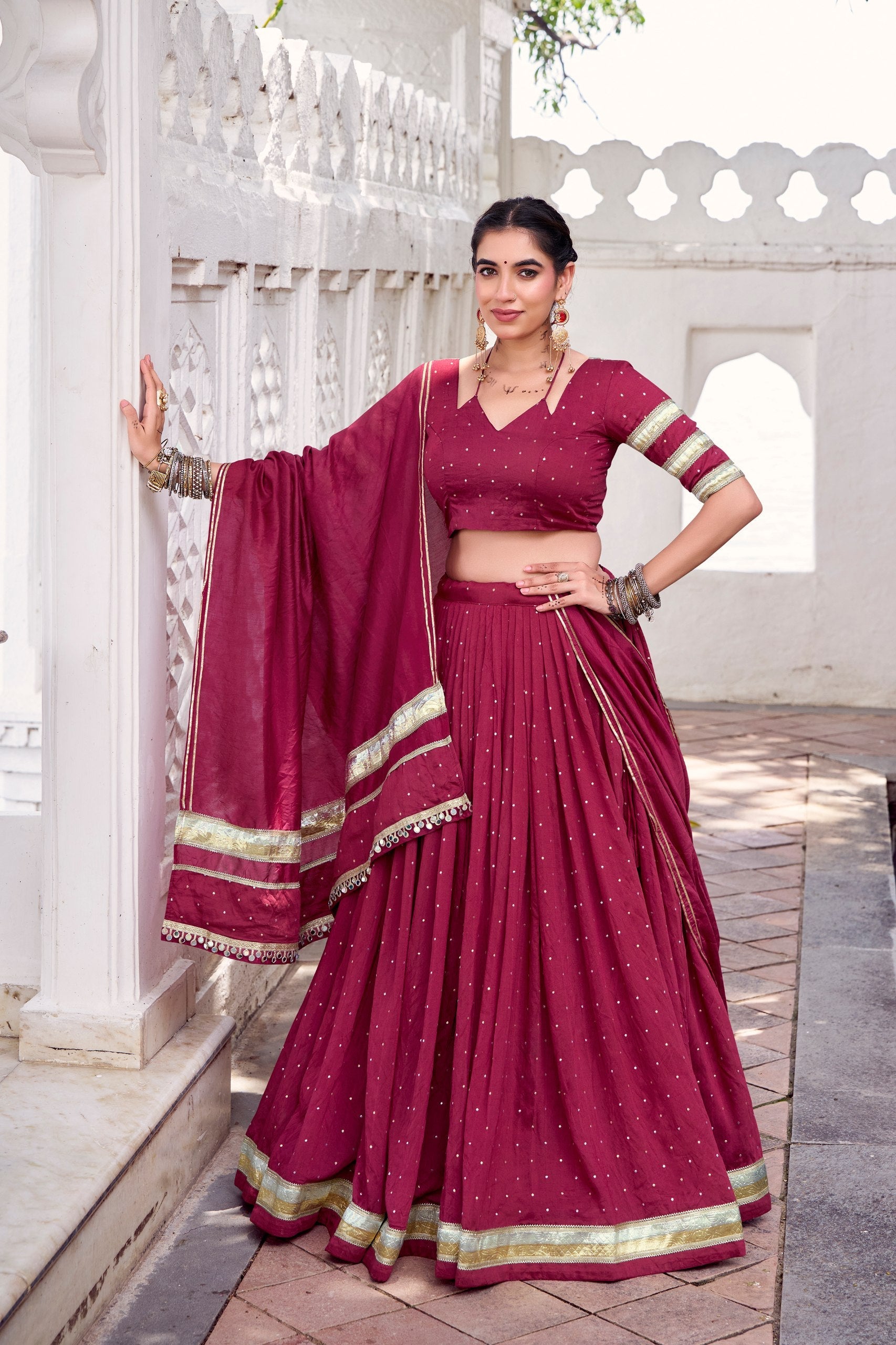 Aahana Pure Chanderi Zari Weaving Lehenga Choli