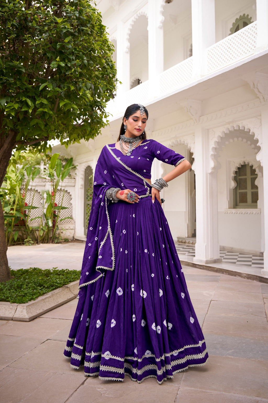 Diya Pure Chanderi Bandhej Lehenga Choli