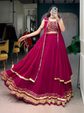 Roshni Gamthi Mirror Long Koti Lehenga Choli