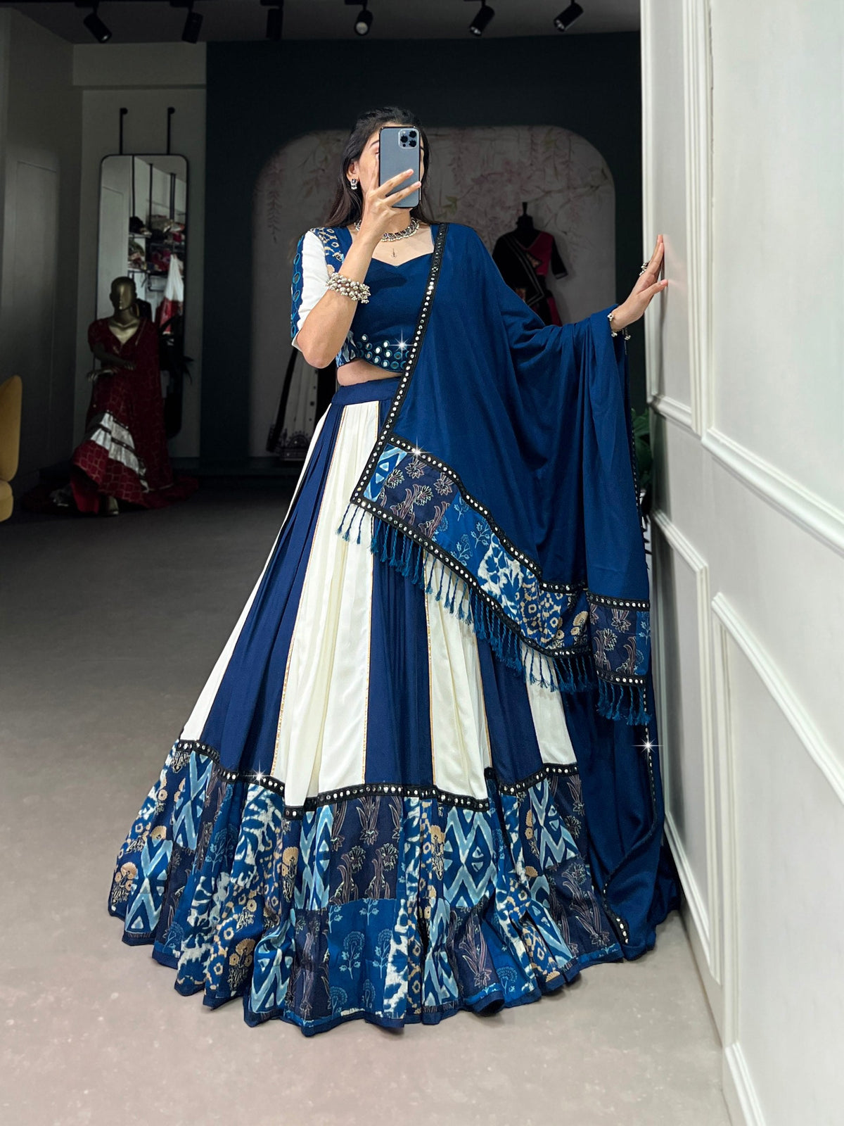 Arohi Rayon Mirror Lace Lehenga Choli