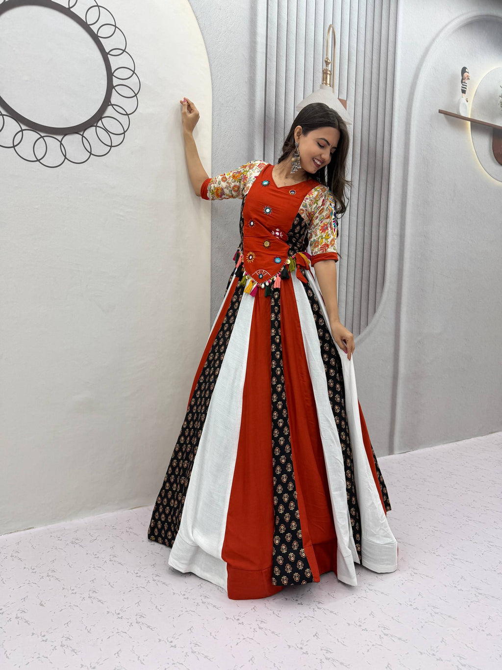 Riya Pure Cotton Hand Work Kediyu Lehenga Choli