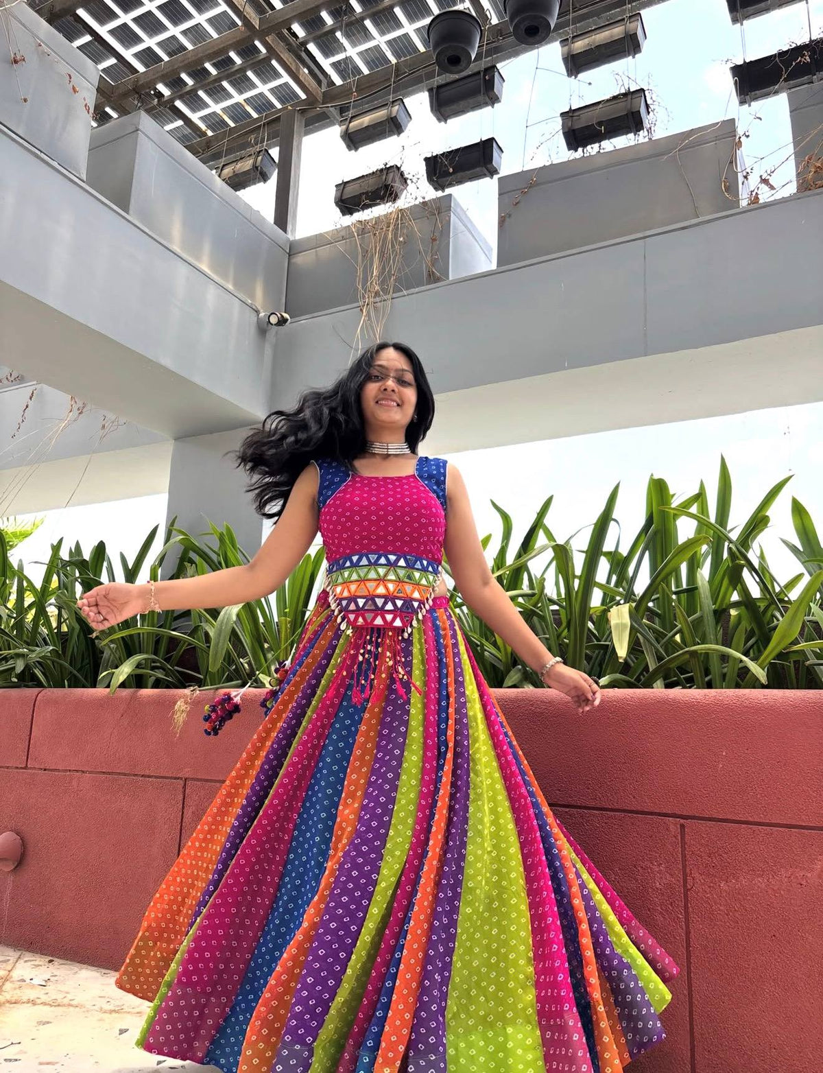 Oorja Pure Georgette Kodi Mirror Lehenga Choli