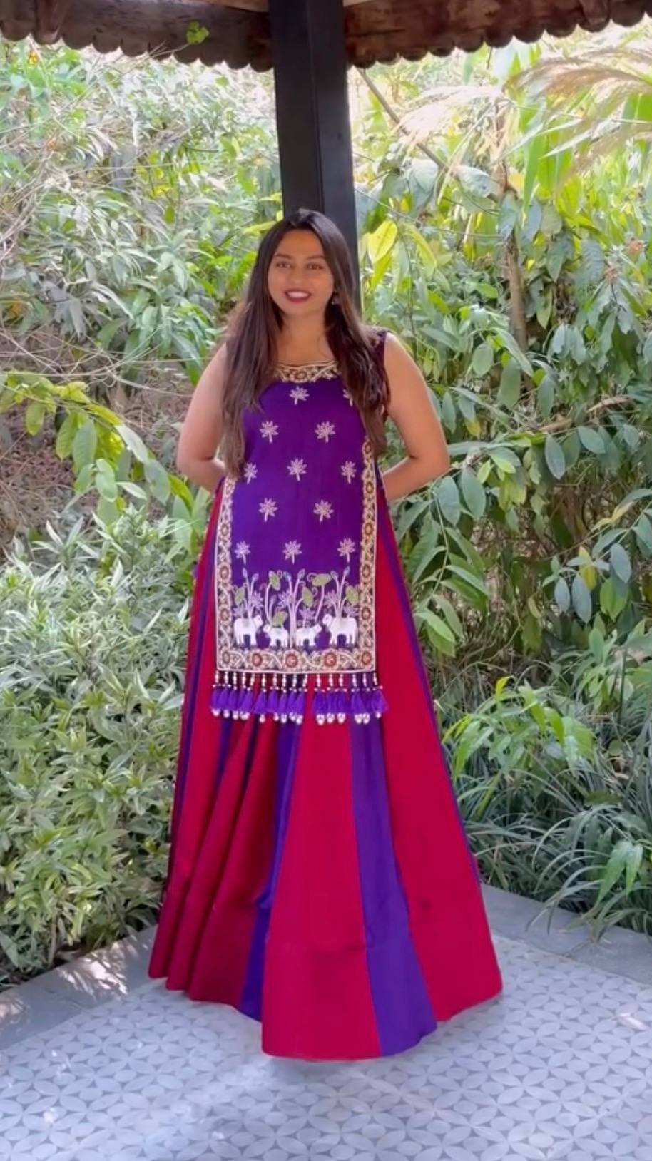 Reyanshi Vichitra Silk Heavy Thread Shrug Lehenga Choli