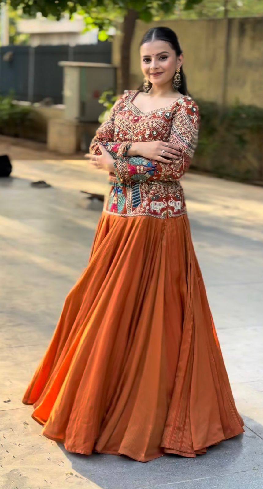 Aarini Chinon Silk Embroidery Sequin Lehenga Choli