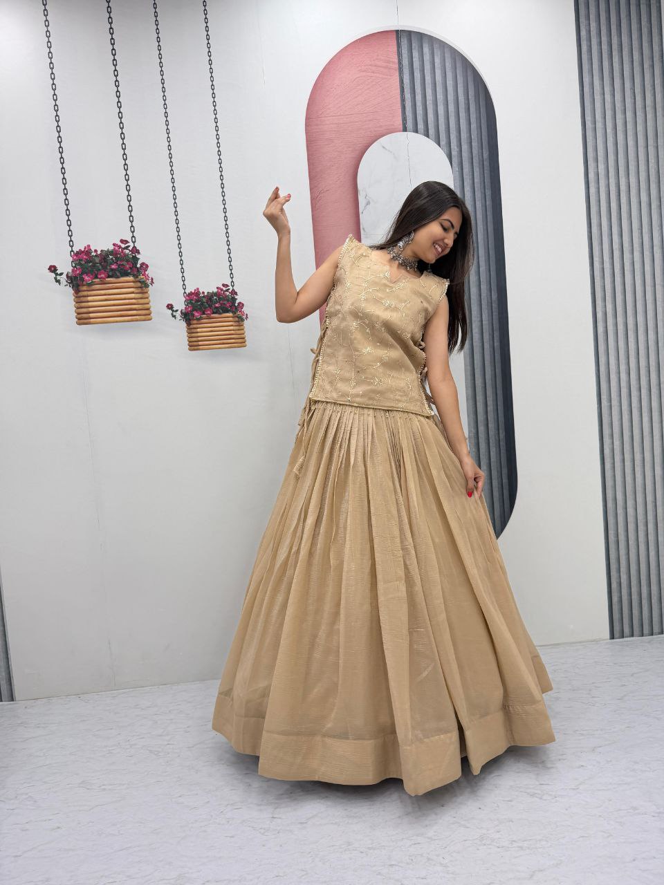 Kiyana Crunchy Silk Heavy Thread Jacket Lehenga Choli