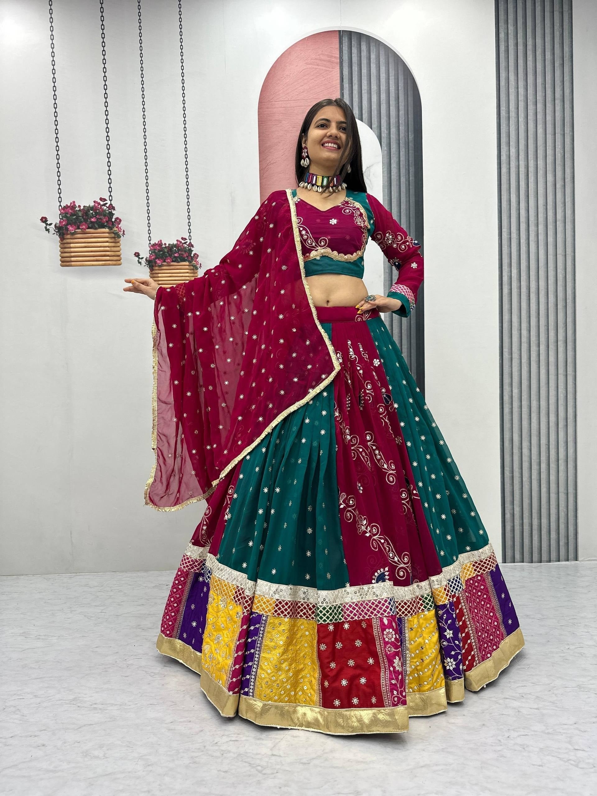 Zoya Fox Georgette Embroidery Lace Lehenga Choli