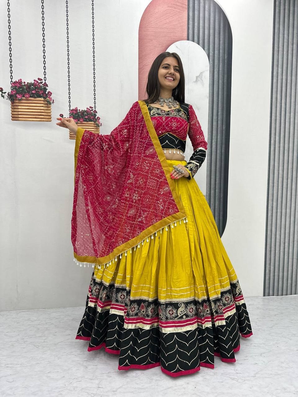 Meherika Riyon Cotton Embroidery Lace Lehenga Choli