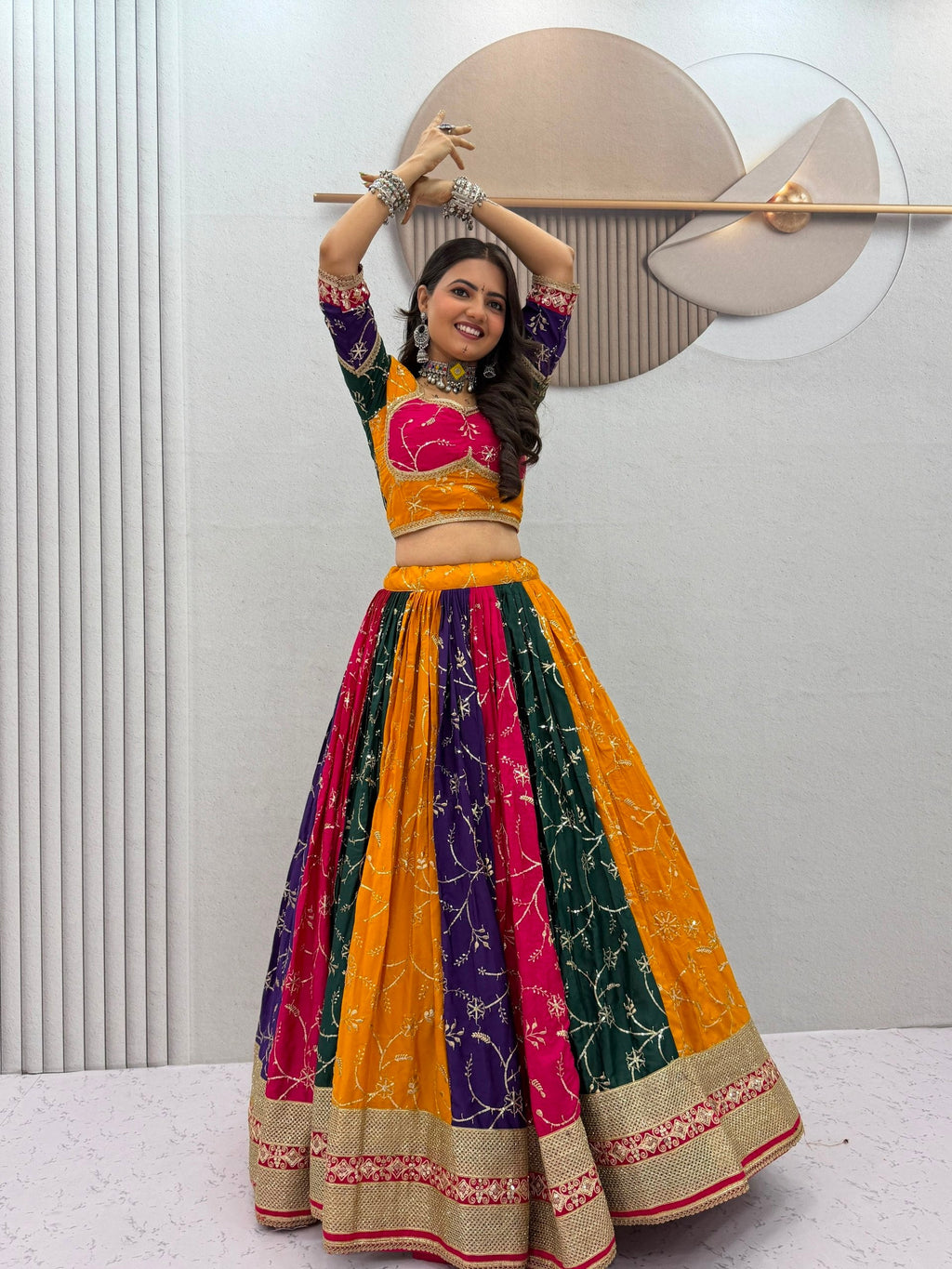 Tanirika Milky Silk Embroidery Lehenga Choli