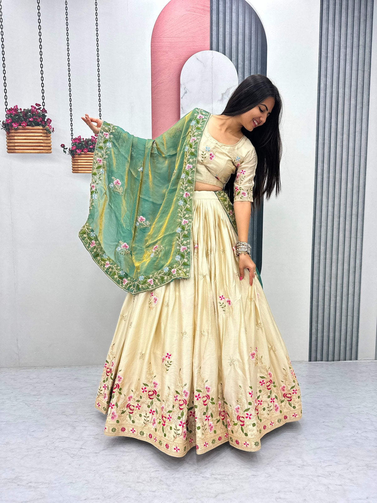 Aaradhya Chinon Heavy Embroidery Lehenga Choli