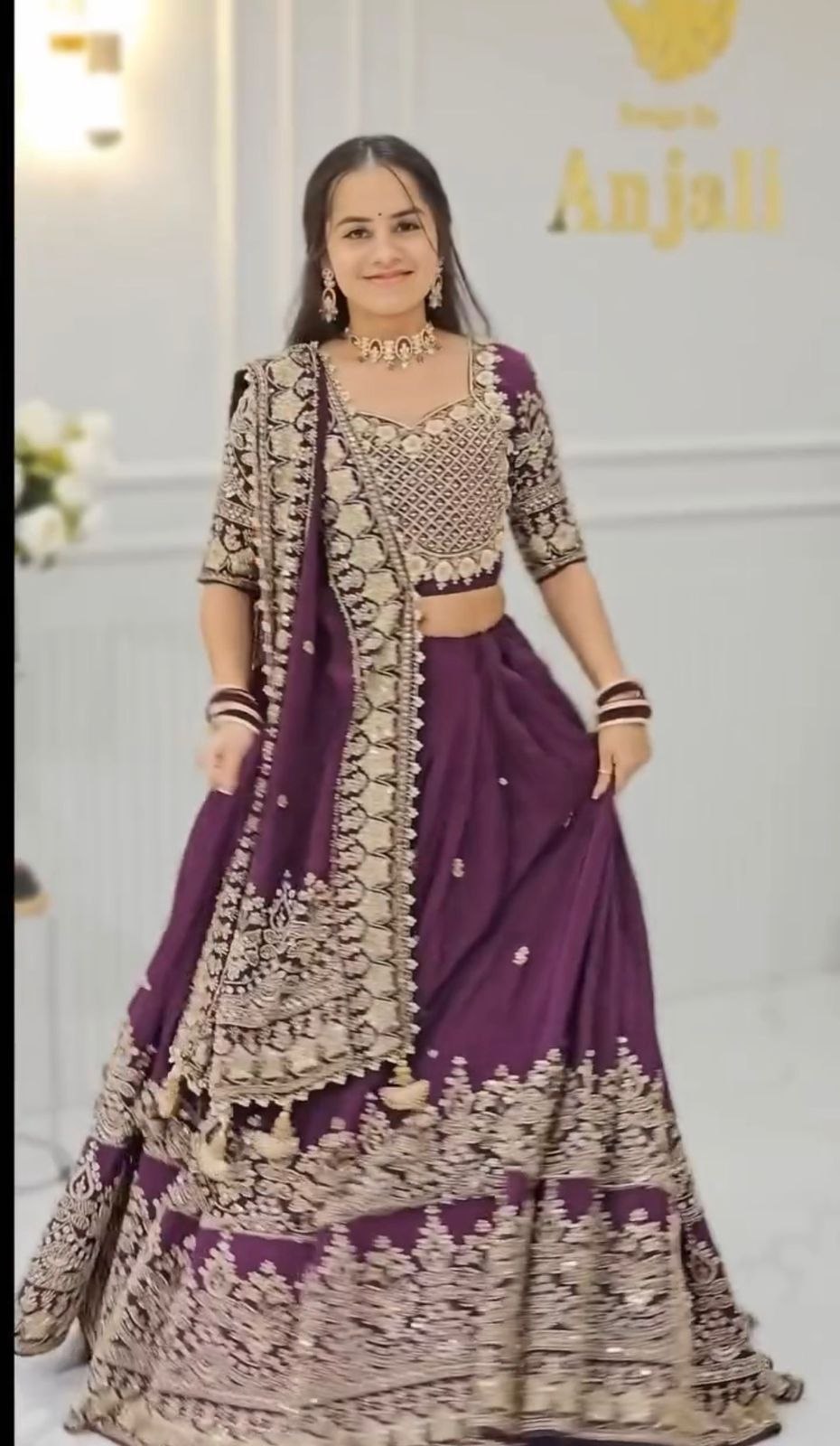 Pranika Chinon Heavy Embroidery Lehenga Choli