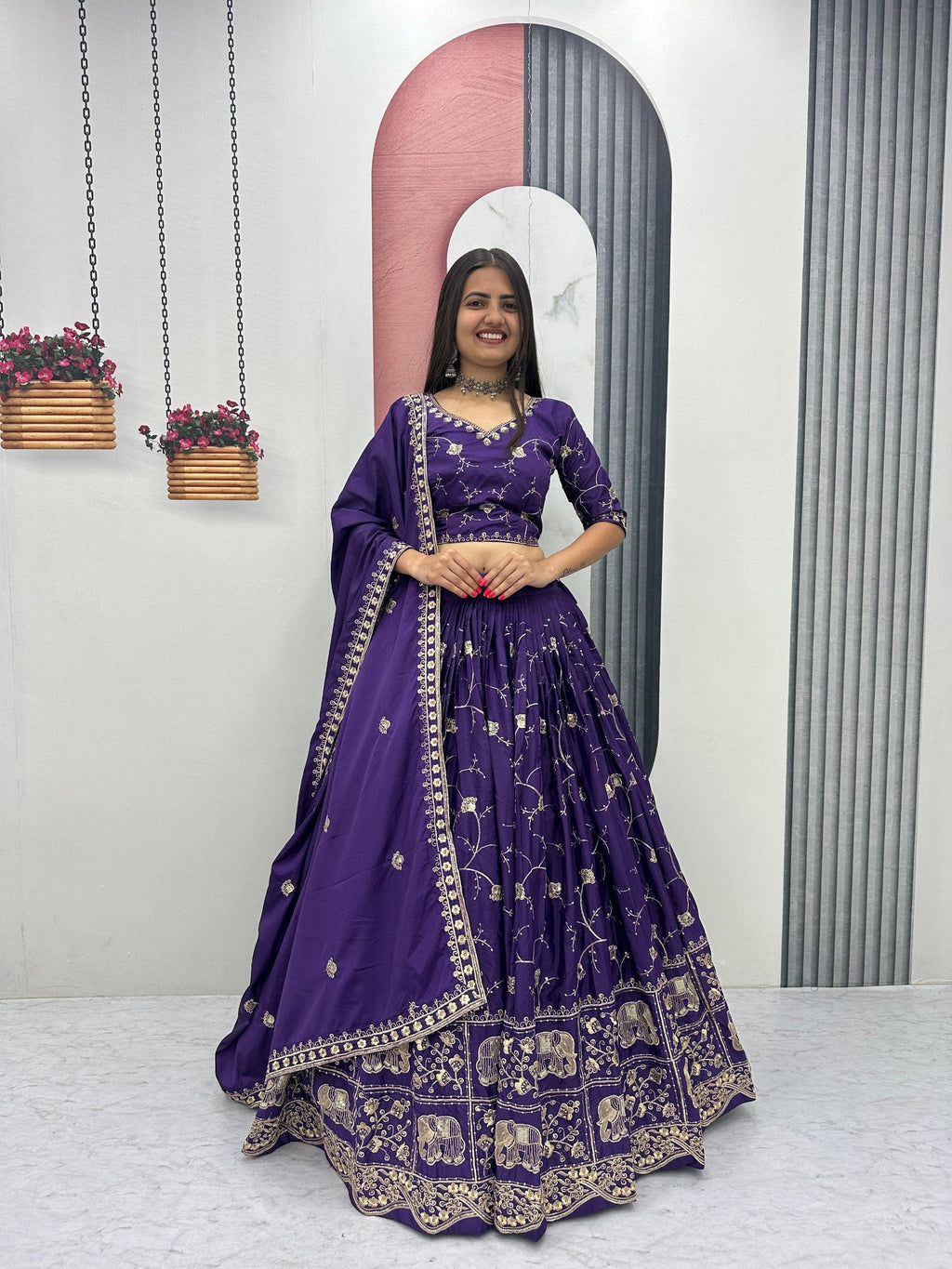 Mahira Crepe Silk Heavy Embroidery Lehenga Choli
