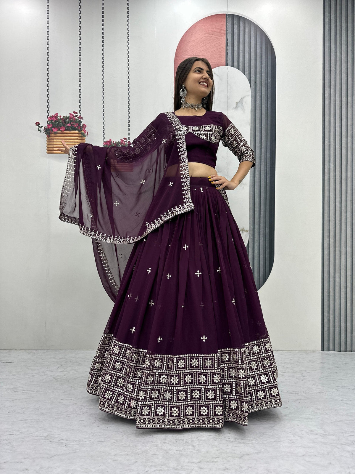 Anvika Fox Georgette Heavy Embroidery Lehenga Choli