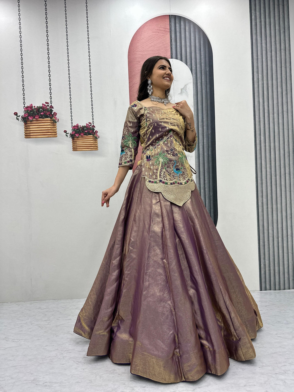Kiara Pure Silk Satin Heavy Embroidery Lehenga Choli