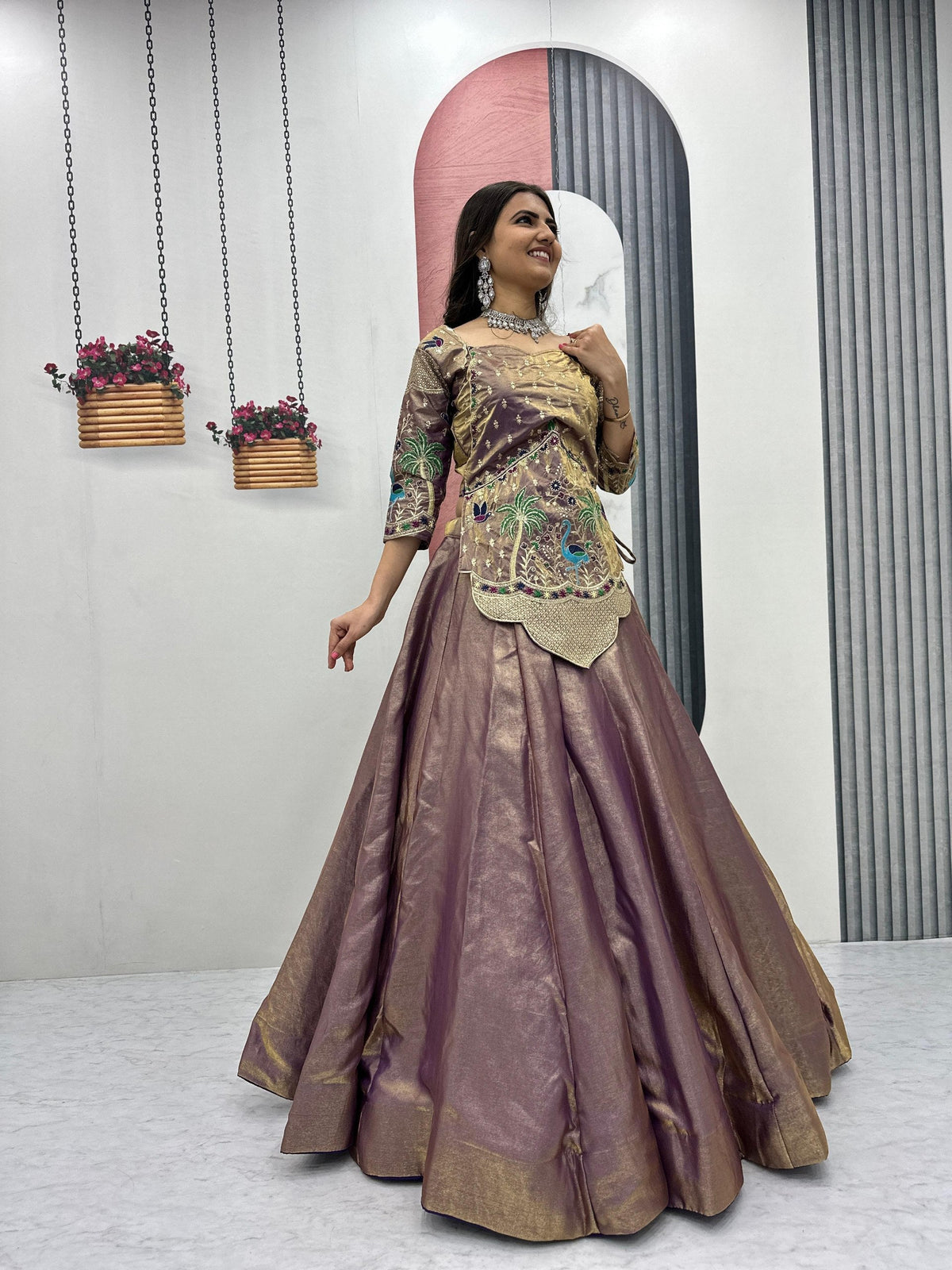 Kiara Pure Silk Satin Heavy Embroidery Lehenga Choli