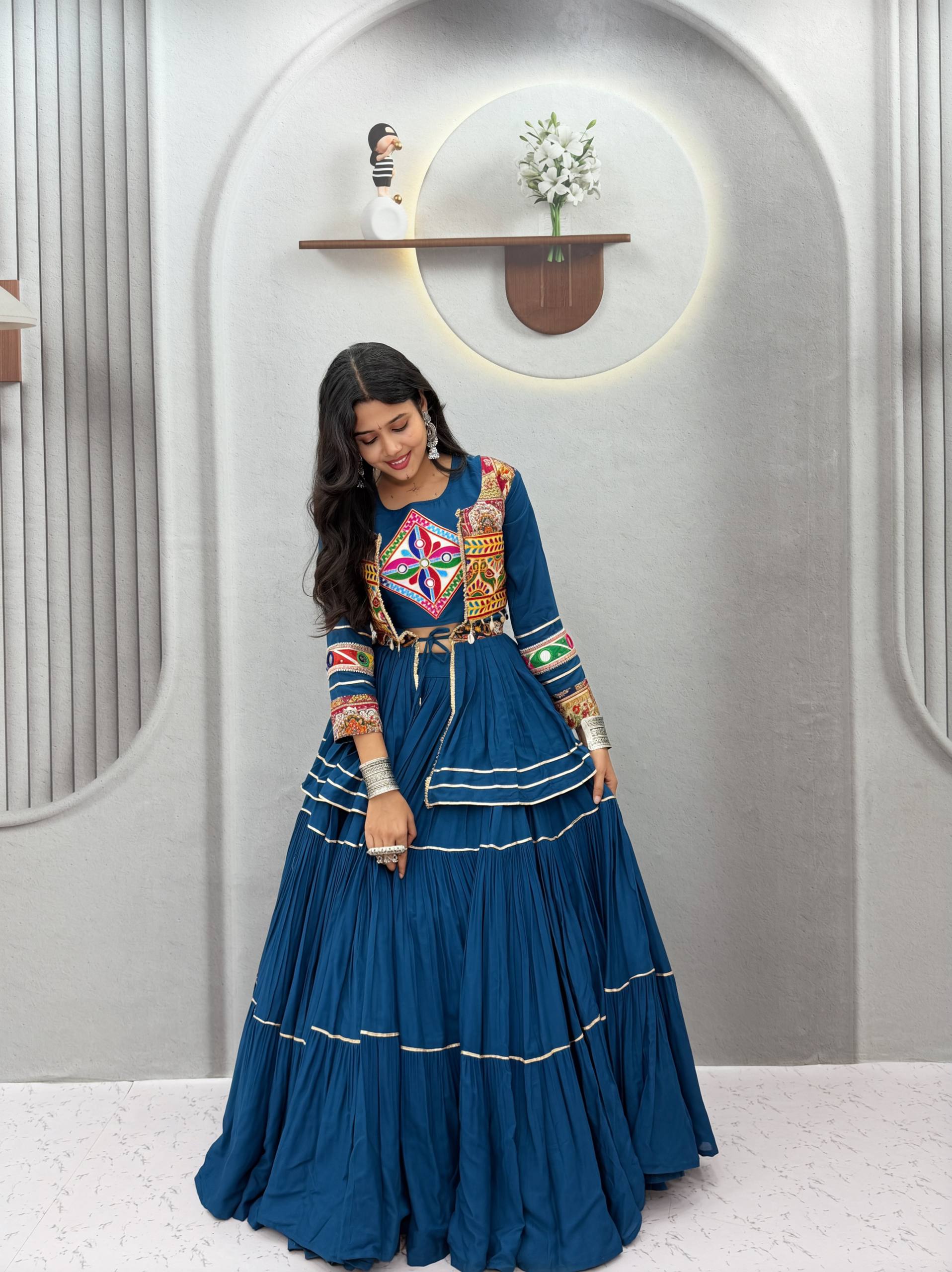Sharvani Pure Cotton Gamthi 9 Meter Lehenga Choli