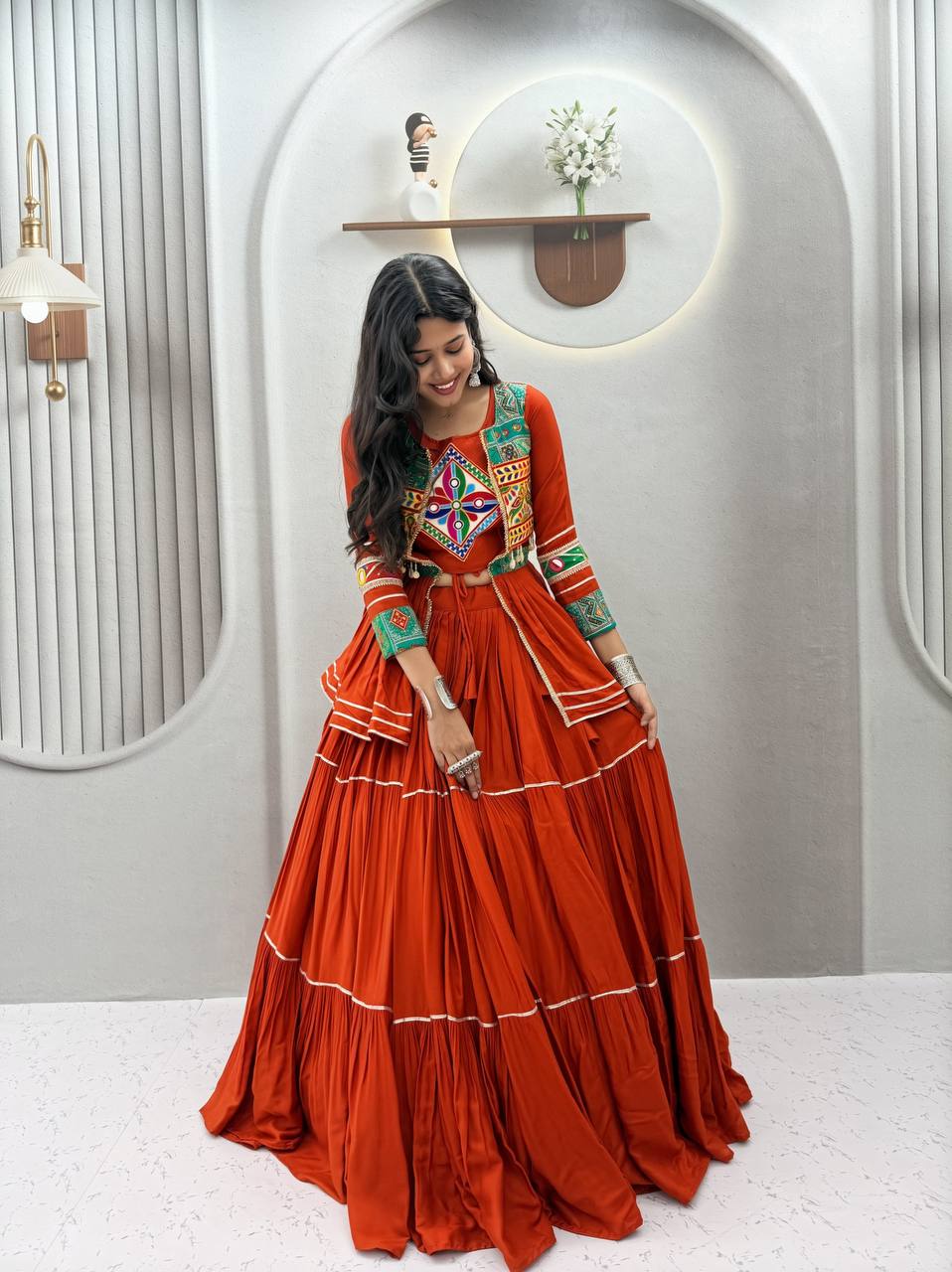 Mrinaya Pure Cotton Gamthi Lehenga Choli