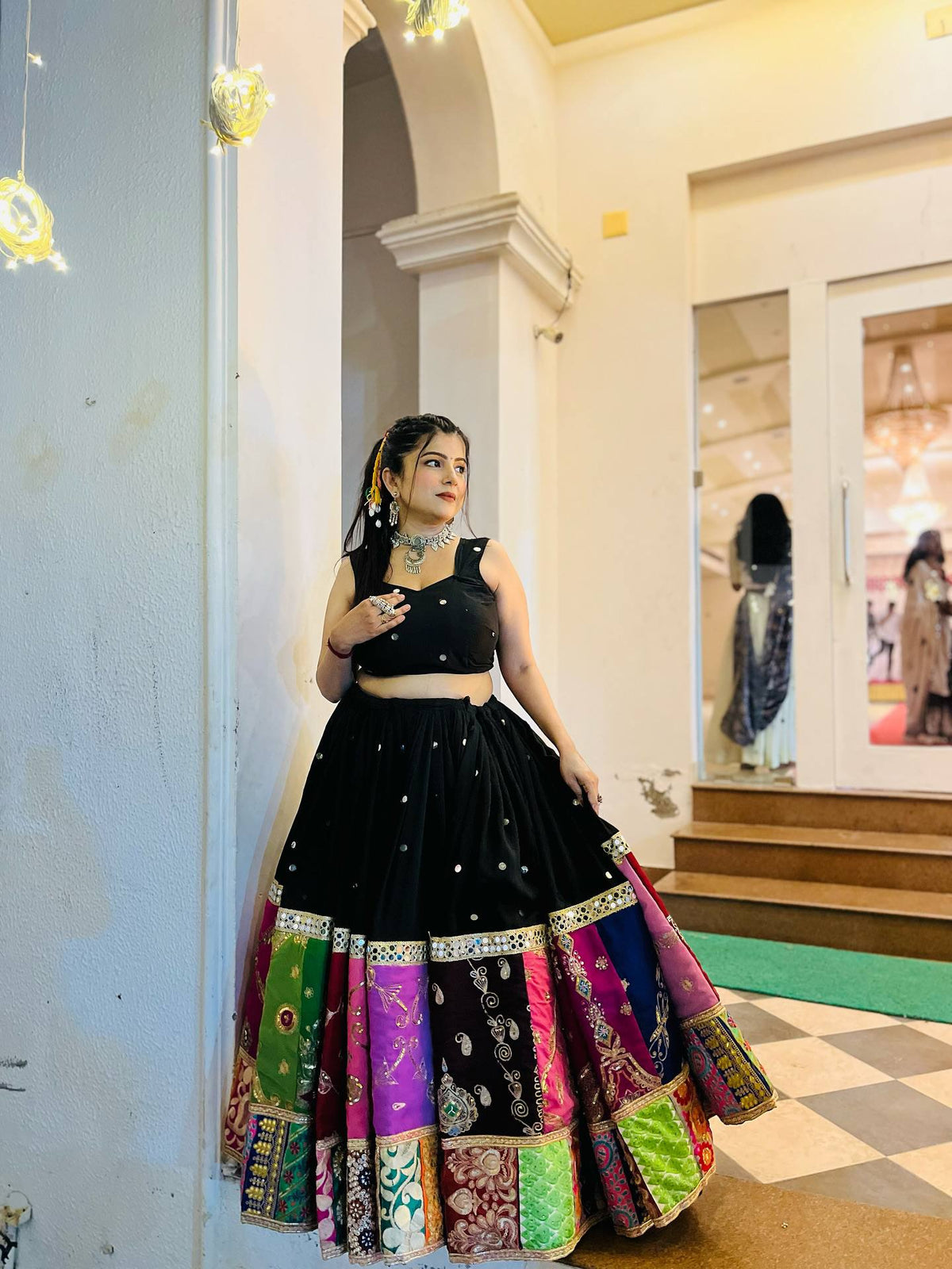 FREYA MIRROR WORK LEHENGA WITH KOTI
